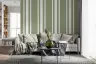 Clean Sage Green and White Vertical Stripe Wallpaper 8