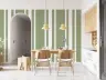 Clean Sage Green and White Vertical Stripe Wallpaper 6