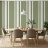 Clean Sage Green and White Vertical Stripe Wallpaper 7