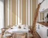 Modern Taupe and White Vertical Stripe Wallpaper 8