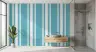 Contemporary Aqua Blue Vertical Stripe Wallpaper 7