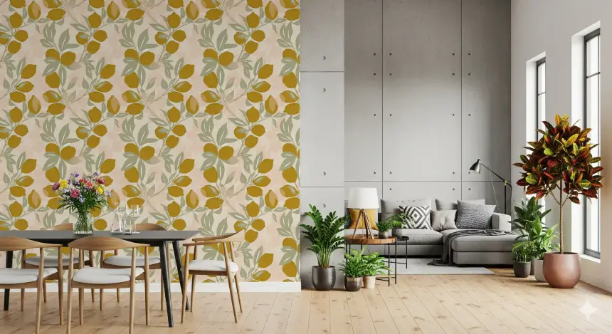 Lemon Wallpaper Mediterranean Amalfi Kitchen Wallpaper