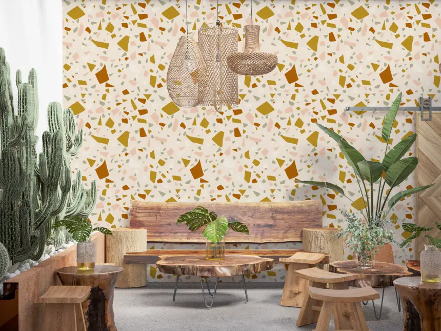 Sage Terrazzo Wallpaper Mediterranean Neutral Wallpaper