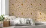 Contemporary Peach and Sage Terrazzo Pattern Wallpaper 8