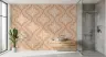 Blush Peach Geometric Trellis Floral Wallpaper 8