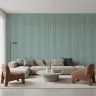 Elegant Teal Floral Vertical Stripe Wallpaper 6