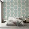 Modern Stippled Blue Circle Pattern Wallpaper 8