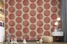 Warm Terracotta Textured Polka Dot Wall Mural 7