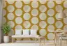 Contemporary Textured Circles Mustard Wall Mural 8