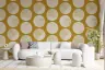 Contemporary Textured Circles Mustard Wall Mural 6