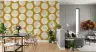 Contemporary Textured Circles Mustard Wall Mural 7
