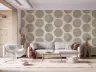 Contemporary Beige Circle Pattern Wallpaper 8