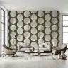 Contemporary Stippled Circle Wallpaper in Cream and Brown 8