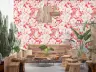 Vibrant Red Tropical Floral Hummingbird Wallpaper 6