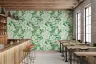 Green and White Tropical Floral Hummingbird Wallpaper 6