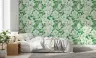 Green and White Tropical Floral Hummingbird Wallpaper 8