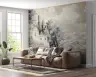 Grayscale European Lakeside Mansion Wall Mural 7