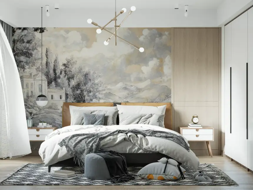 Classic Lakeside Vista Wall Mural