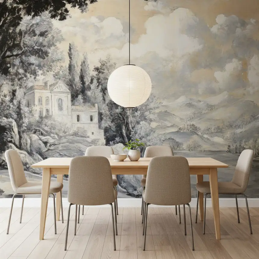 Classic Lakeside Vista Wall Mural