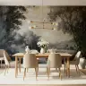 Misty Forest Landscape Vintage Wall Mural 8