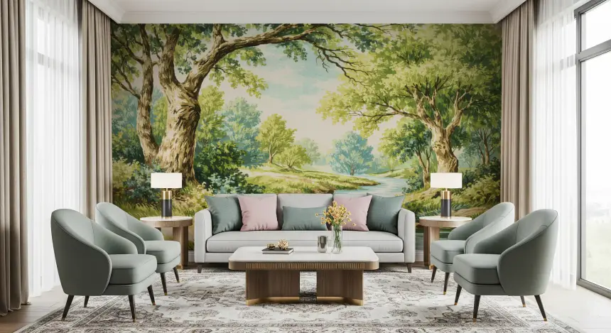 Enchanted Woodland Stream Wall Mural