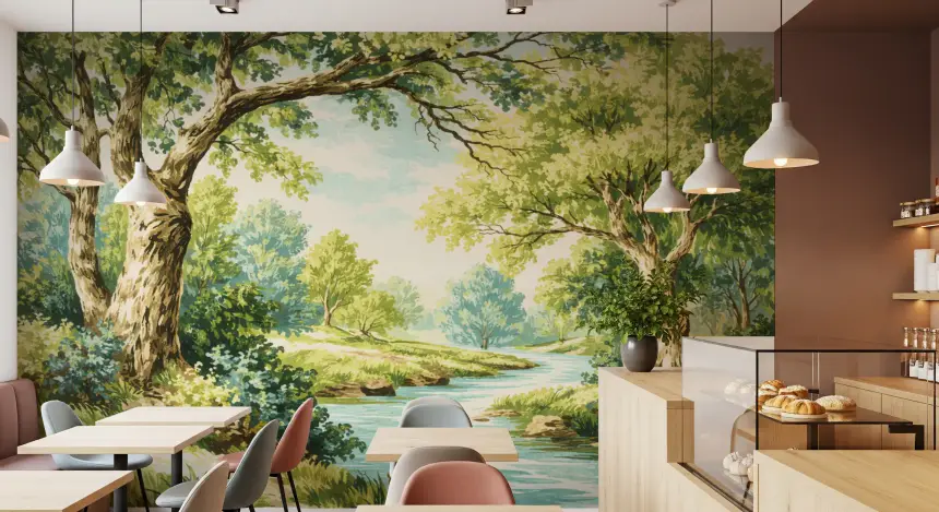 Enchanted Woodland Stream Wall Mural
