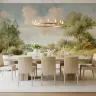 Painted Tuscan Landscape Wall Mural 6