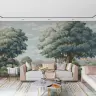 Painterly Leafy Green Forest Wallpaper Mural 7