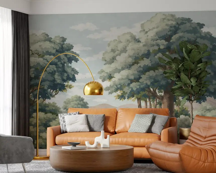 Verdant Horizon Lake Wall Mural