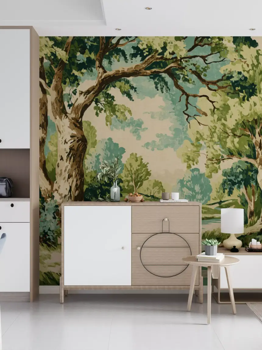 Tranquil Forest Stream Wall Mural