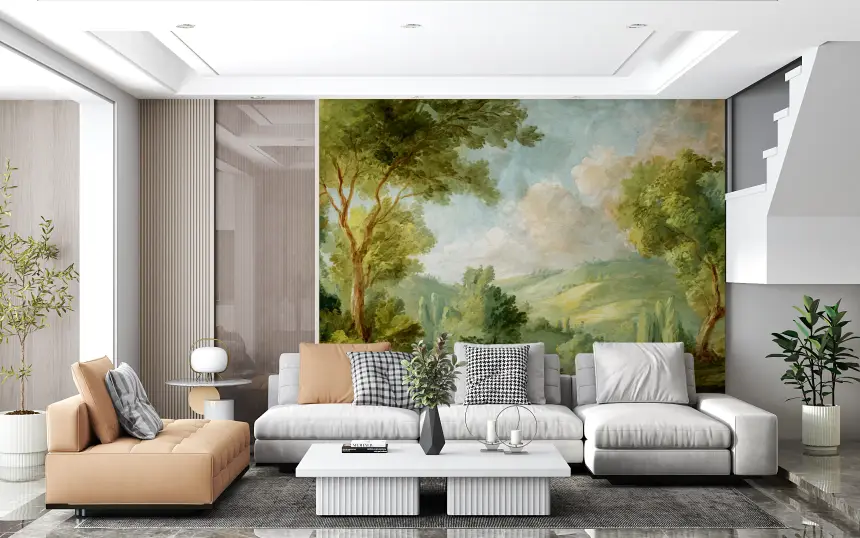 Green Landscape Dream Wall Mural
