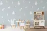 Whimsical Forest Animals Blue Nursery Wallpaper 7