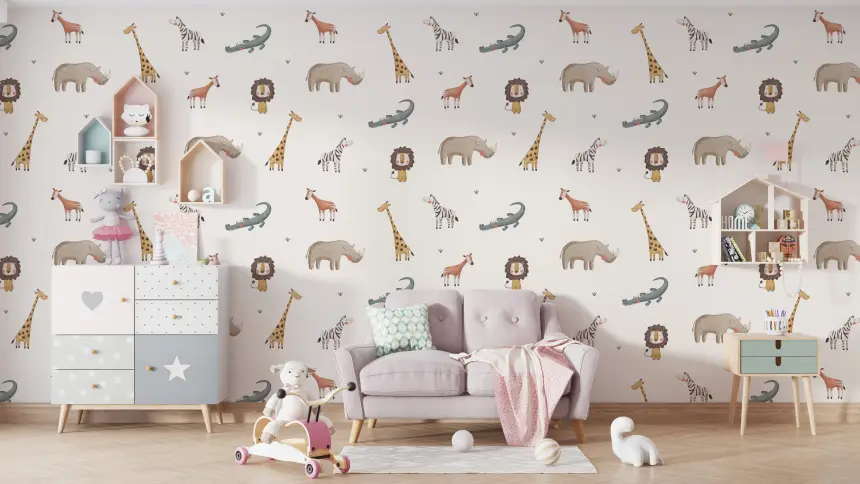 Jungle Safari Animals Wallpaper for Walls