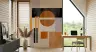 Geometric Abstract Wall Mural in Terracotta and Lilac 6