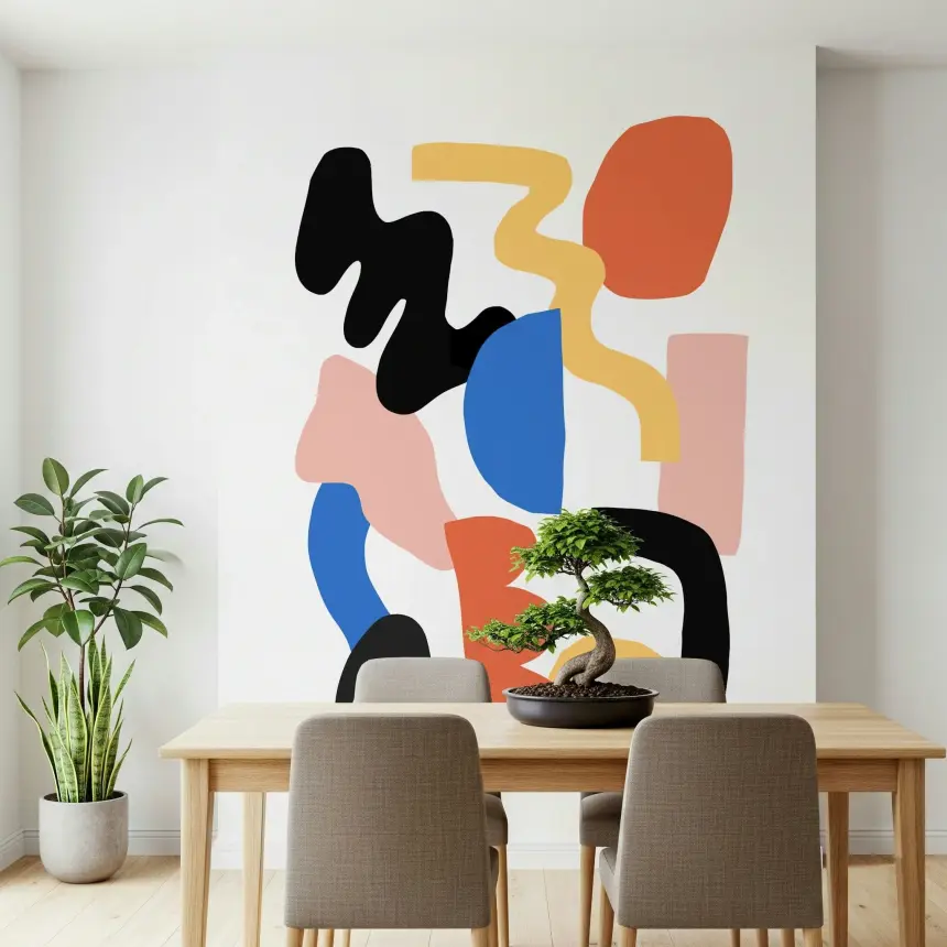 Abstract Block Party Wall Mural