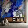 Abstract Blue Brushstroke Wall Mural 6
