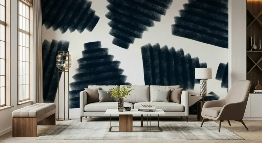 Abstract Indigo Wall Mural