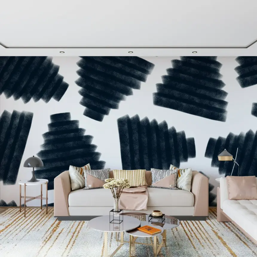 Abstract Indigo Wall Mural