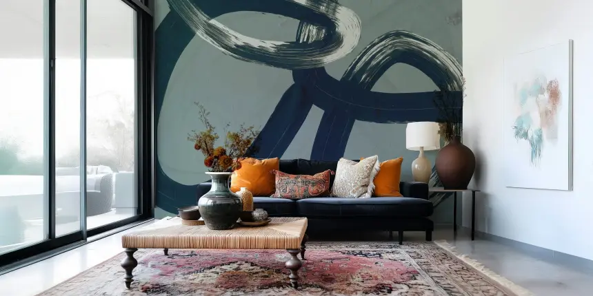 Ink Flow Abstract Curves Wall Mural - 2909265