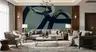 Contemporary Abstract Indigo Brushstroke Wall Mural 7