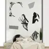 Modern Abstract Black and White Ink Art Wall Mural 8