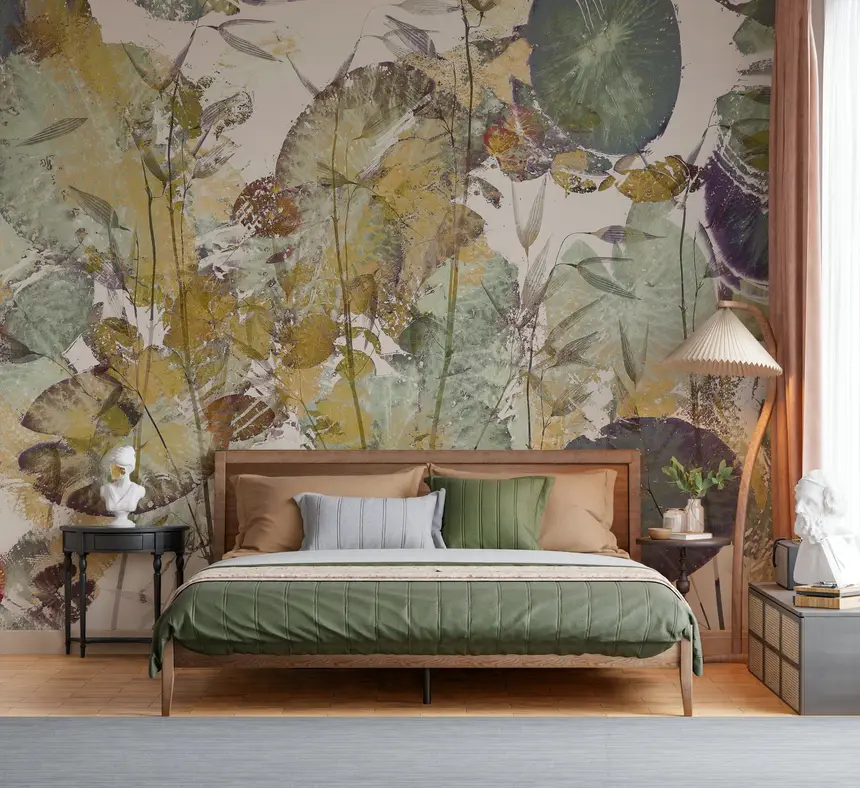 Lush Leaf Overlay Wall Mural -2307857