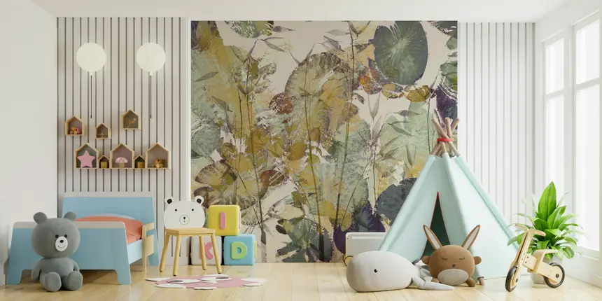 Lush Leaf Overlay Wall Mural -2307857