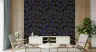 Dark Blue Leaf Pattern Wallpaper 7