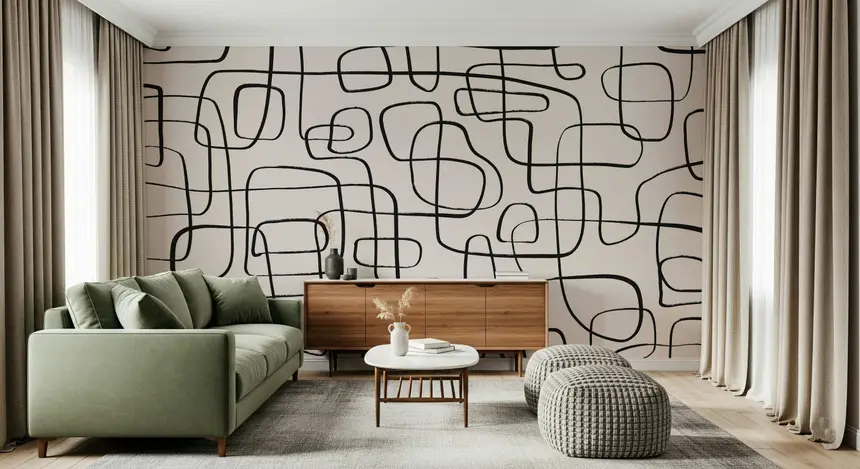 Wandering Lines Wall Mural - 2372010