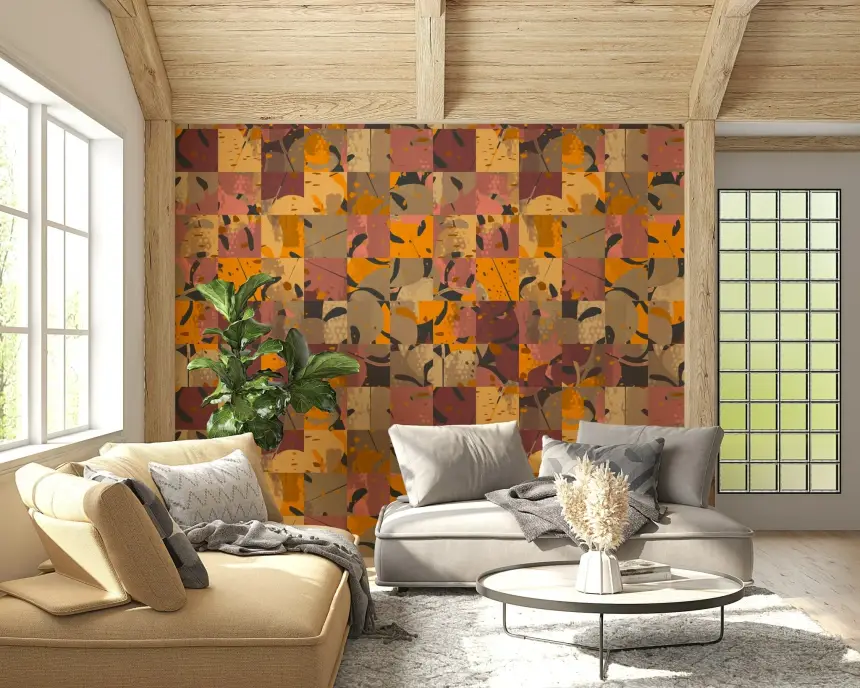 Abstract Patchwork Wall Mural