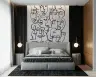 Flowing Abstract Faces Contour Line Wallpaper 7