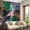 Abstract Teal Yellow Pop Art Graphic Wallpaper Mural 8