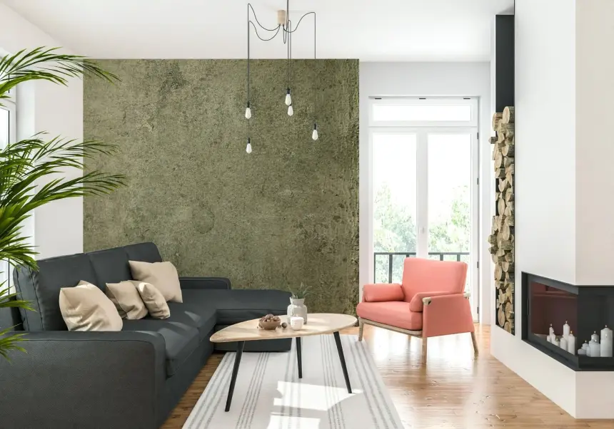Aged Leather - Olive Wall Mural