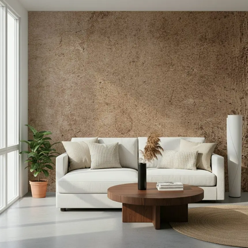 Aged Leather - Peach Wall Mural